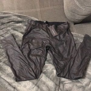 Black leather leggings